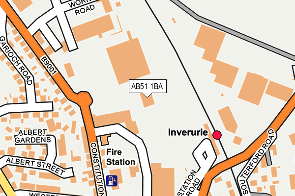 AB51 1BA map - OS OpenMap – Local (Ordnance Survey)