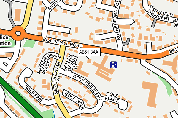 AB51 3AA map - OS OpenMap – Local (Ordnance Survey)