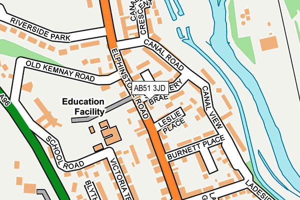 AB51 3JD map - OS OpenMap – Local (Ordnance Survey)