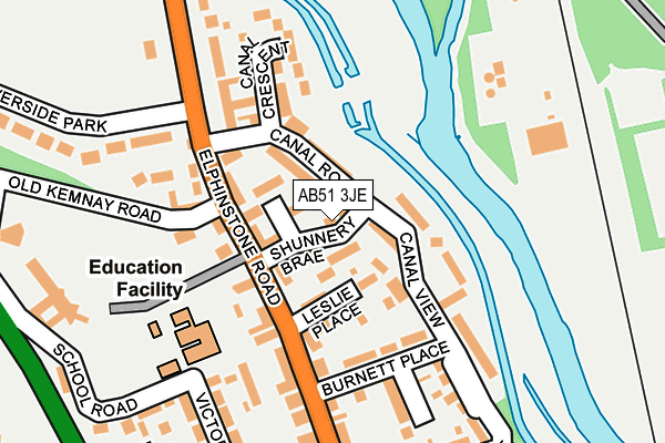 AB51 3JE map - OS OpenMap – Local (Ordnance Survey)