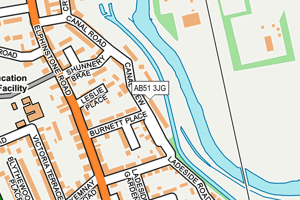 AB51 3JG map - OS OpenMap – Local (Ordnance Survey)
