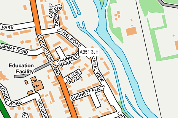 AB51 3JH map - OS OpenMap – Local (Ordnance Survey)