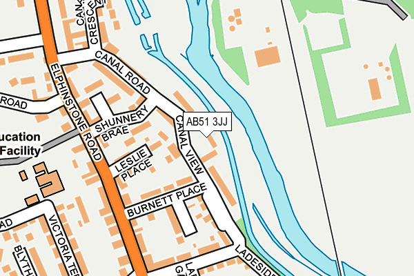 AB51 3JJ map - OS OpenMap – Local (Ordnance Survey)