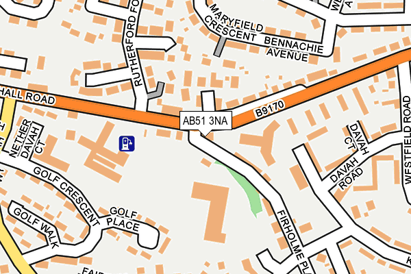 AB51 3NA map - OS OpenMap – Local (Ordnance Survey)