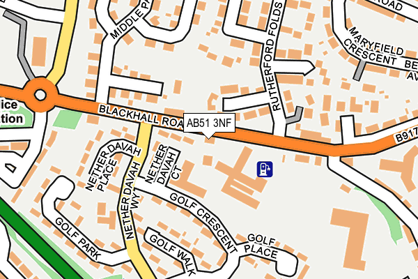 AB51 3NF map - OS OpenMap – Local (Ordnance Survey)
