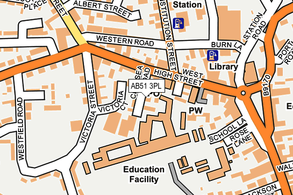 AB51 3PL map - OS OpenMap – Local (Ordnance Survey)