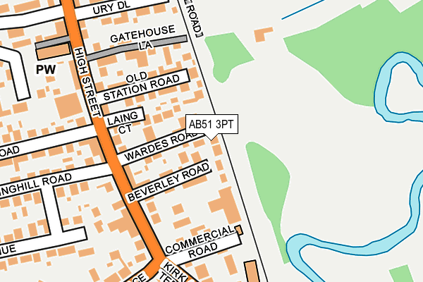 AB51 3PT map - OS OpenMap – Local (Ordnance Survey)