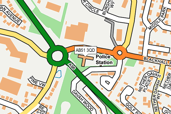 AB51 3QD map - OS OpenMap – Local (Ordnance Survey)