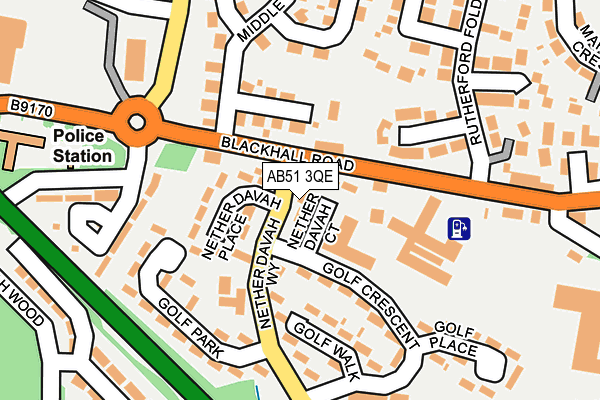 AB51 3QE map - OS OpenMap – Local (Ordnance Survey)