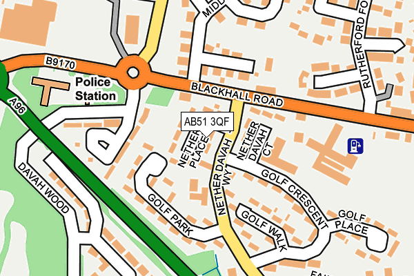 AB51 3QF map - OS OpenMap – Local (Ordnance Survey)