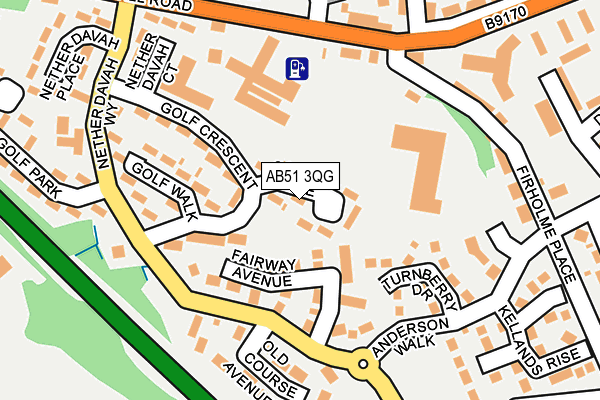 AB51 3QG map - OS OpenMap – Local (Ordnance Survey)