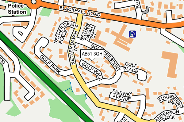 AB51 3QH map - OS OpenMap – Local (Ordnance Survey)