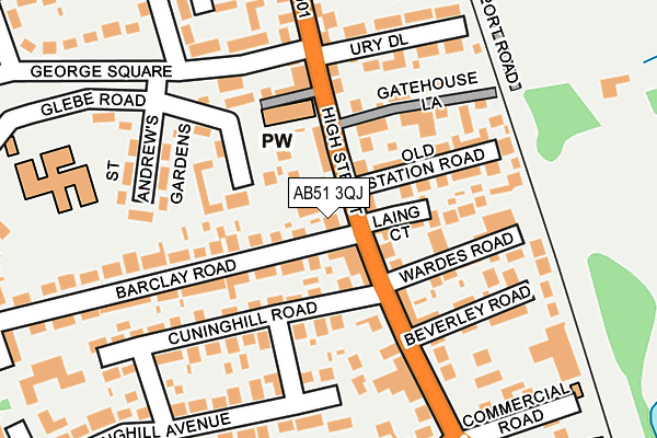 AB51 3QJ map - OS OpenMap – Local (Ordnance Survey)