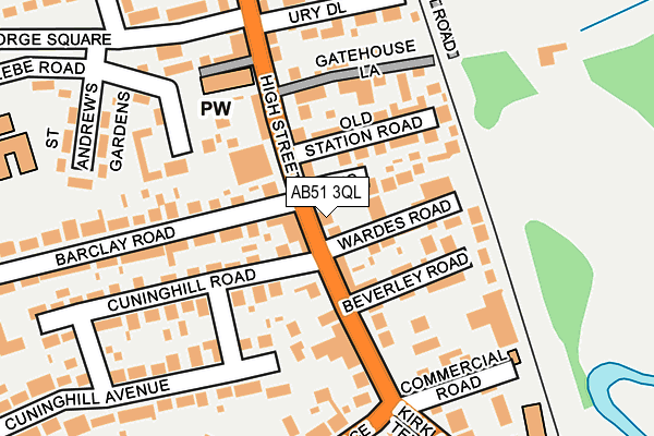 AB51 3QL map - OS OpenMap – Local (Ordnance Survey)