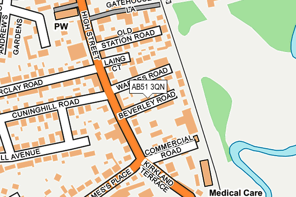 AB51 3QN map - OS OpenMap – Local (Ordnance Survey)