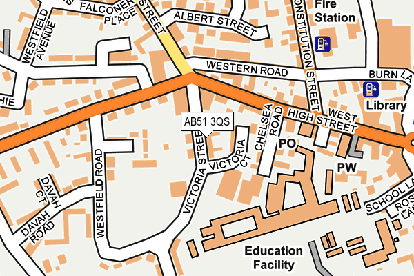 AB51 3QS map - OS OpenMap – Local (Ordnance Survey)
