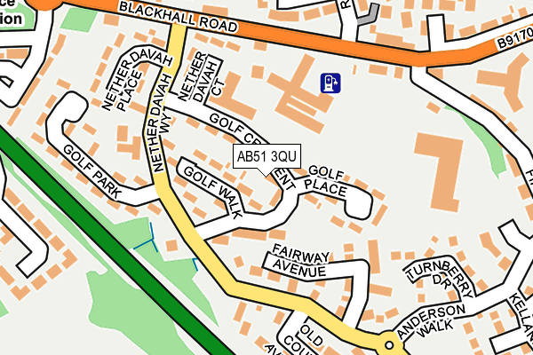 AB51 3QU map - OS OpenMap – Local (Ordnance Survey)