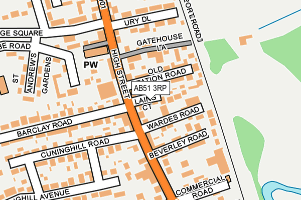 AB51 3RP map - OS OpenMap – Local (Ordnance Survey)