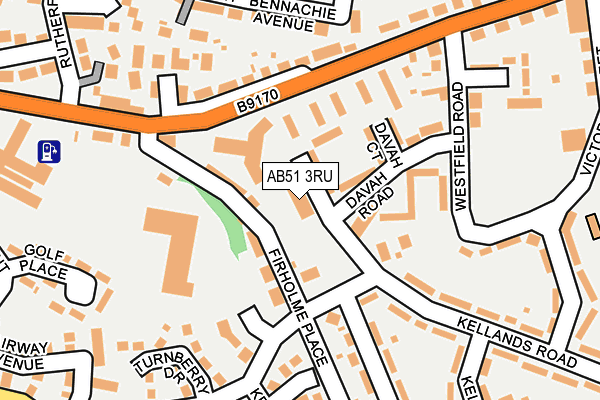 AB51 3RU map - OS OpenMap – Local (Ordnance Survey)
