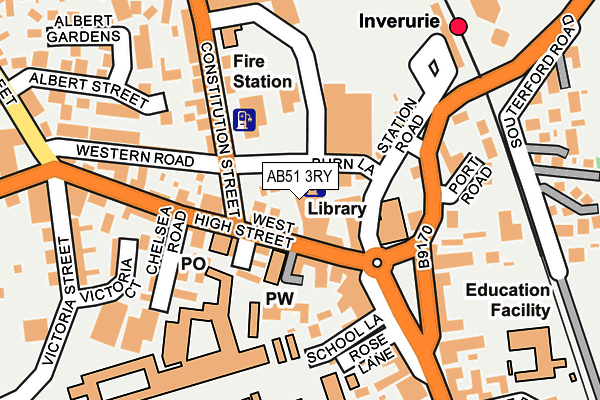 AB51 3RY map - OS OpenMap – Local (Ordnance Survey)