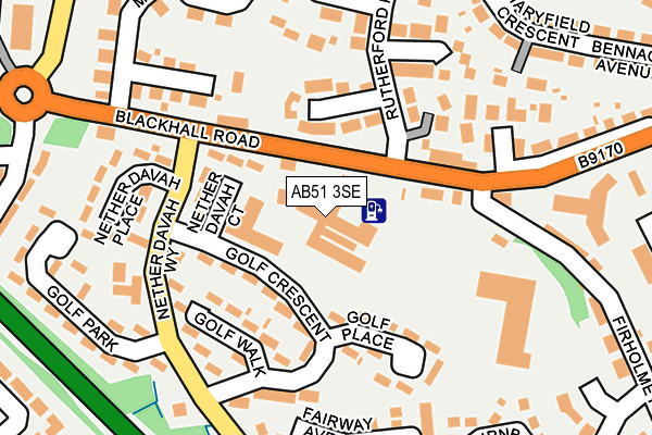 AB51 3SE map - OS OpenMap – Local (Ordnance Survey)