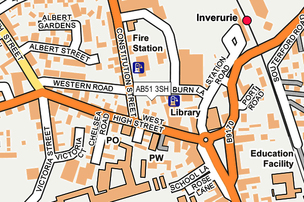 AB51 3SH map - OS OpenMap – Local (Ordnance Survey)