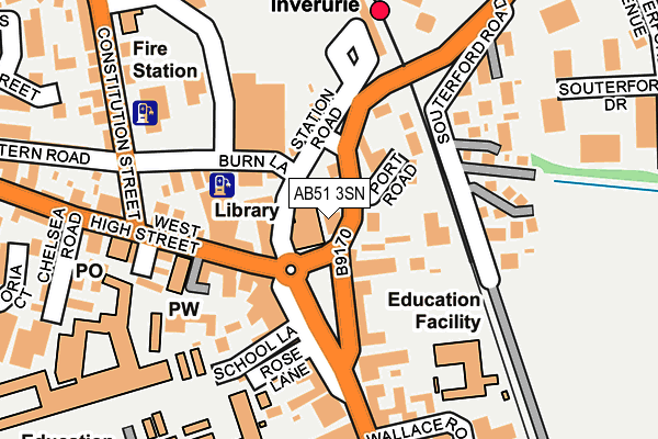 AB51 3SN map - OS OpenMap – Local (Ordnance Survey)