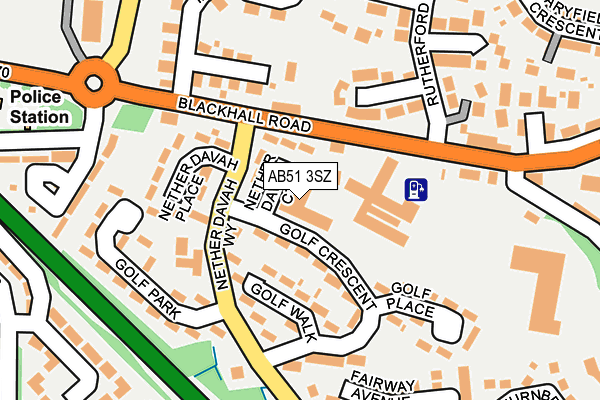 AB51 3SZ map - OS OpenMap – Local (Ordnance Survey)