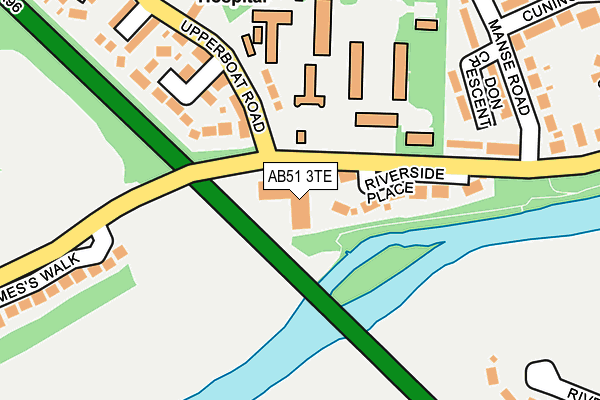 AB51 3TE map - OS OpenMap – Local (Ordnance Survey)