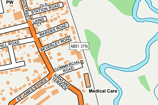 AB51 3TN map - OS OpenMap – Local (Ordnance Survey)