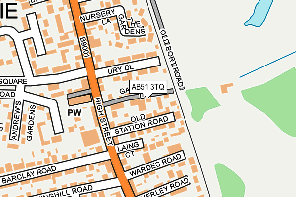 AB51 3TQ map - OS OpenMap – Local (Ordnance Survey)