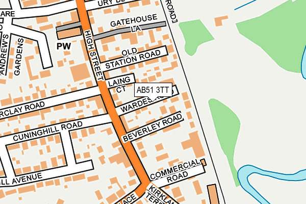 AB51 3TT map - OS OpenMap – Local (Ordnance Survey)