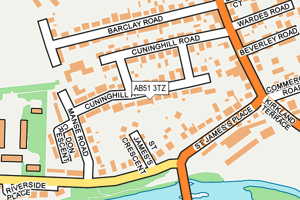 AB51 3TZ map - OS OpenMap – Local (Ordnance Survey)