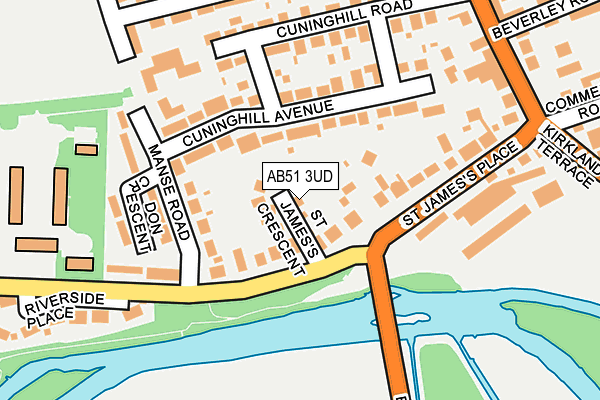 AB51 3UD map - OS OpenMap – Local (Ordnance Survey)