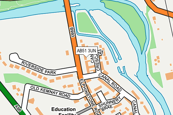 AB51 3UN map - OS OpenMap – Local (Ordnance Survey)