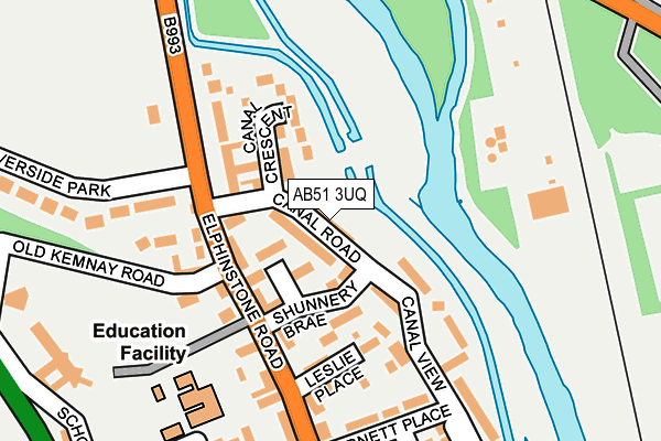 AB51 3UQ map - OS OpenMap – Local (Ordnance Survey)