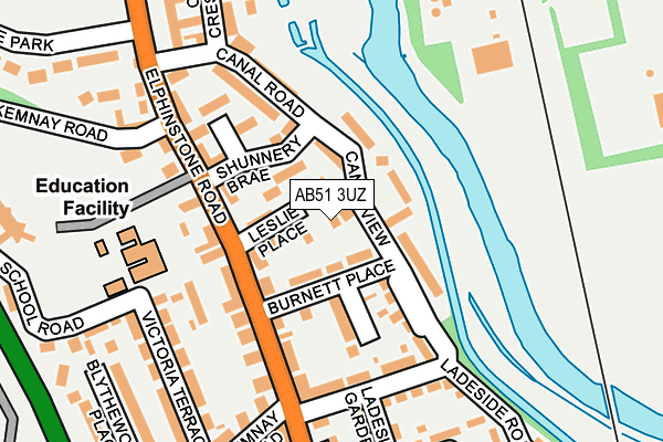 AB51 3UZ map - OS OpenMap – Local (Ordnance Survey)