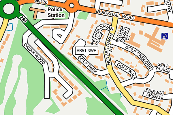 AB51 3WE map - OS OpenMap – Local (Ordnance Survey)