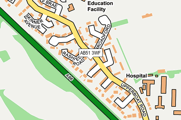 AB51 3WF map - OS OpenMap – Local (Ordnance Survey)