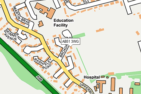 AB51 3WG map - OS OpenMap – Local (Ordnance Survey)
