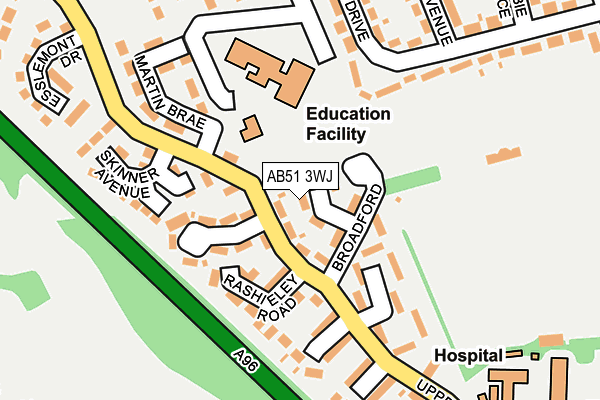 AB51 3WJ map - OS OpenMap – Local (Ordnance Survey)