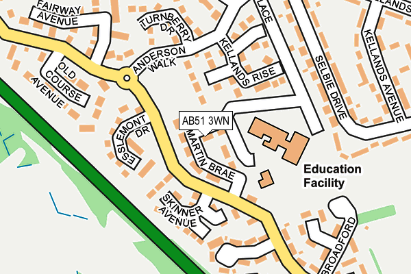 AB51 3WN map - OS OpenMap – Local (Ordnance Survey)