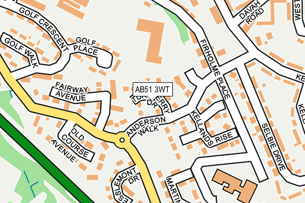 AB51 3WT map - OS OpenMap – Local (Ordnance Survey)