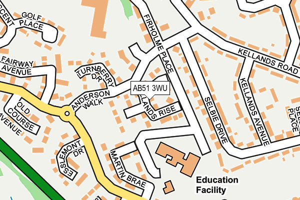 AB51 3WU map - OS OpenMap – Local (Ordnance Survey)