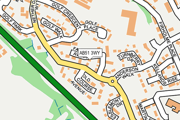 AB51 3WY map - OS OpenMap – Local (Ordnance Survey)