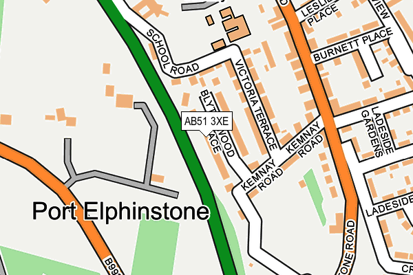 AB51 3XE map - OS OpenMap – Local (Ordnance Survey)