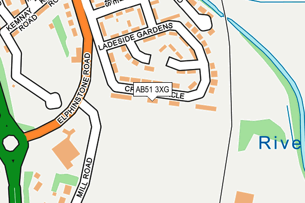 AB51 3XG map - OS OpenMap – Local (Ordnance Survey)