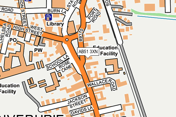 AB51 3XN map - OS OpenMap – Local (Ordnance Survey)