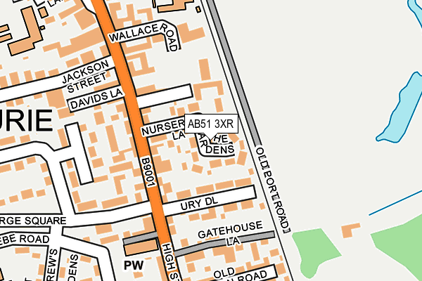 AB51 3XR map - OS OpenMap – Local (Ordnance Survey)
