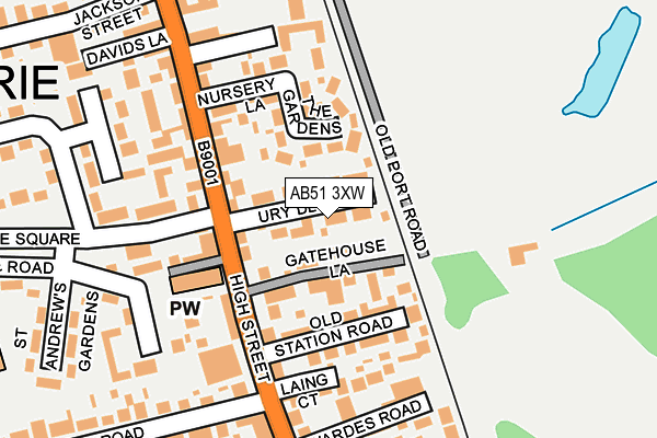 AB51 3XW map - OS OpenMap – Local (Ordnance Survey)